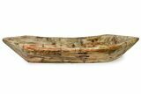 Canoe-Shaped Decorative Petrified Wood Bowl #350748-2